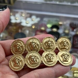 Yellow Medallion Hair Clips (2)